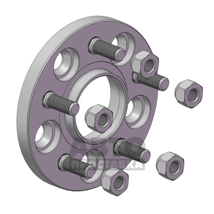 foto-Проставки для вылета колес на Ford 15 мм 5x108 dia 63,4 (STUD12x1.5) фото, Артикул: 1014-14-90/15